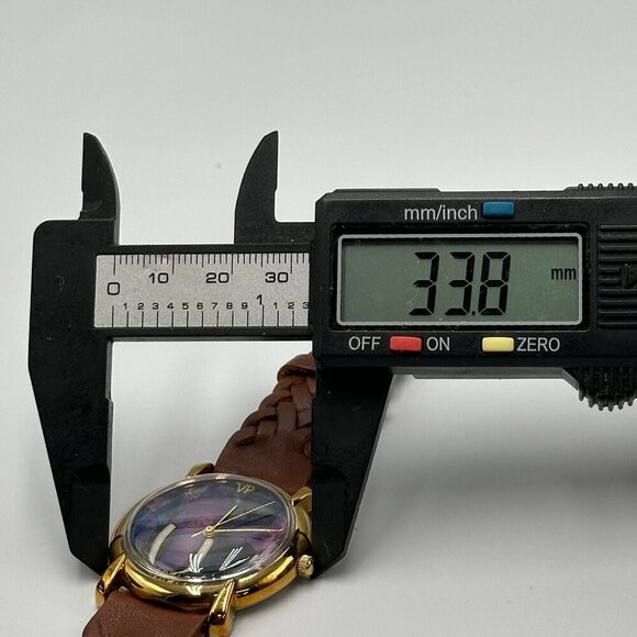 3/$30 Fowler Watch Women Gold Tone Purple Elephant Art Dial Braided Band - Picture 11 of 14